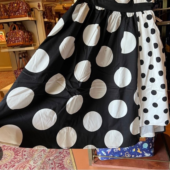 DISNEY PARK THE DRESS SHOP BLACK & WHITE POLKA DOT MINNIE MOUSE DRESS NEW WDW - Picture 12 of 15